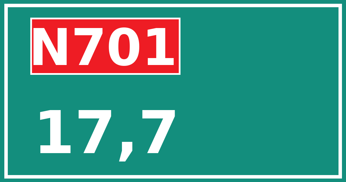 Hectometerbord N701 17,7