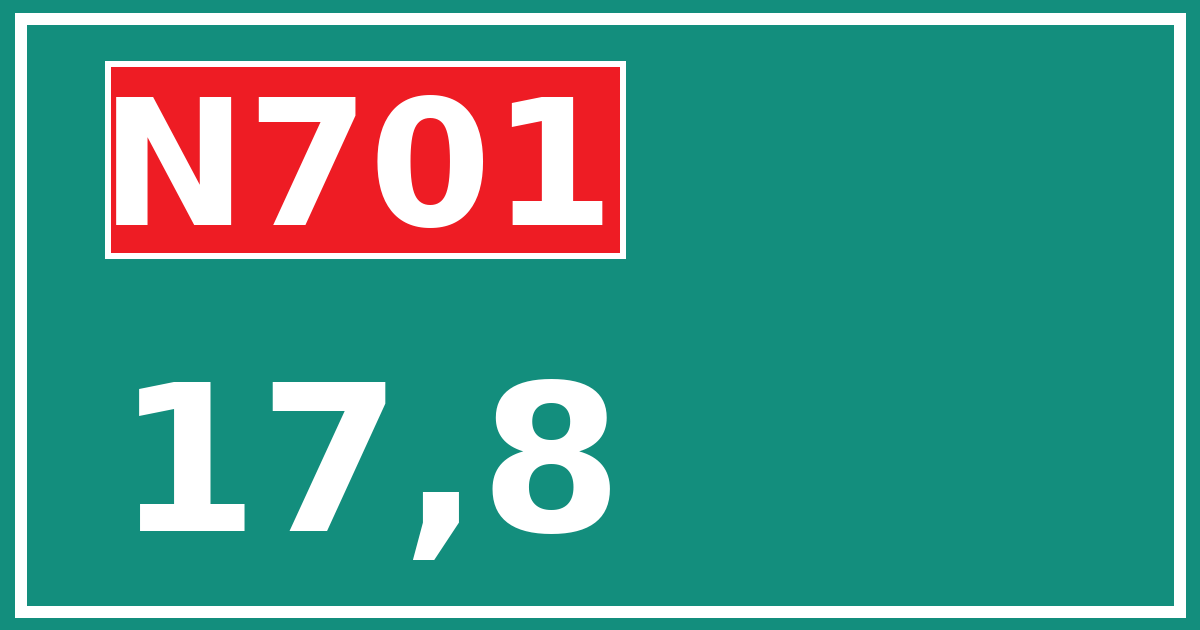 Hectometerbord N701 17,8