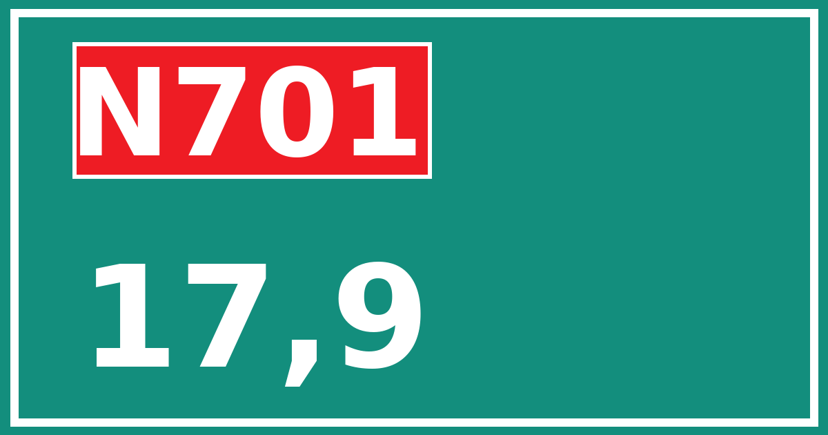 Hectometerbord N701 17,9