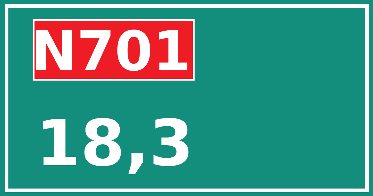 Hectometerbord N701 18,3