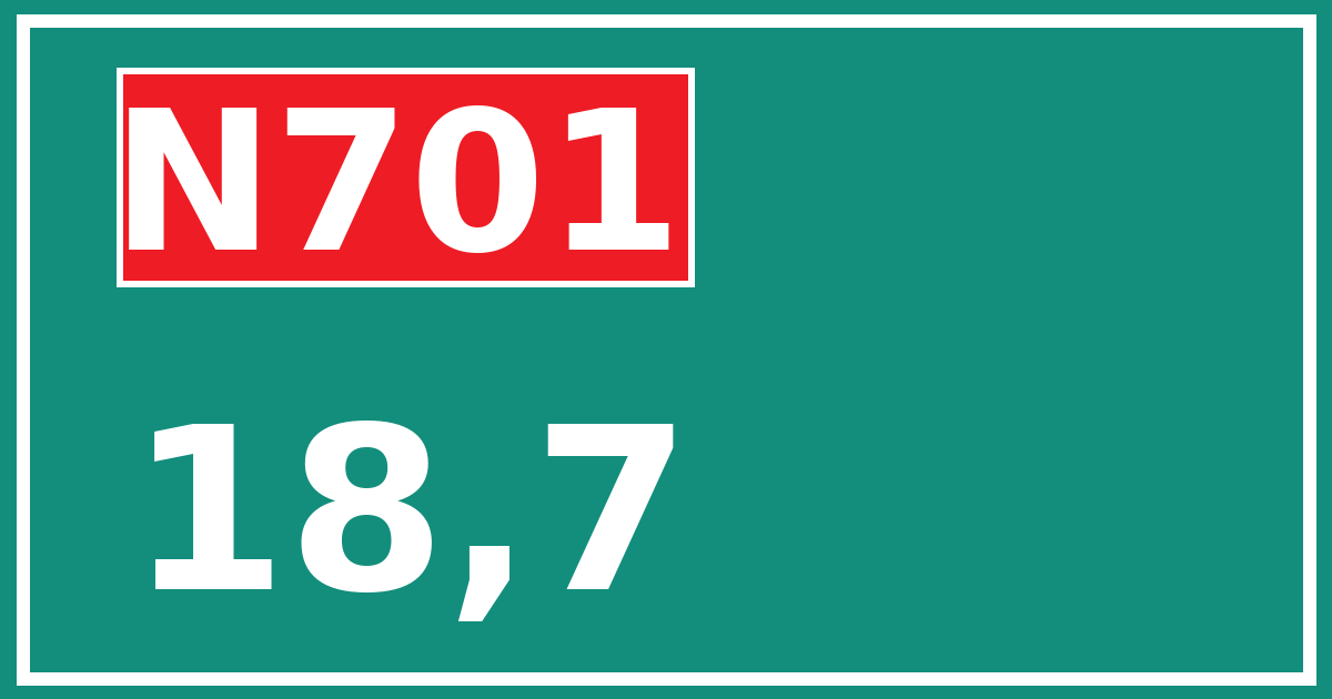 Hectometerbord N701 18,7