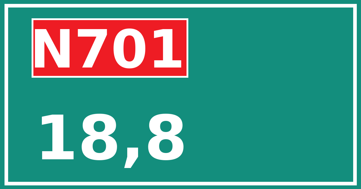 Hectometerbord N701 18,8