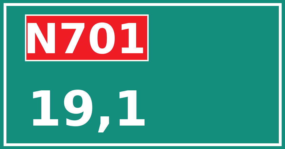 Hectometerbord N701 19,1