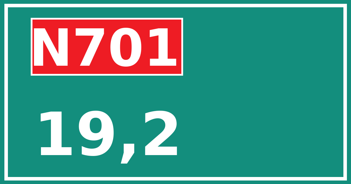 Hectometerbord N701 19,2