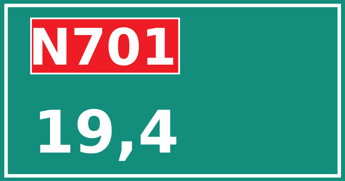 Hectometerbord N701 19,4