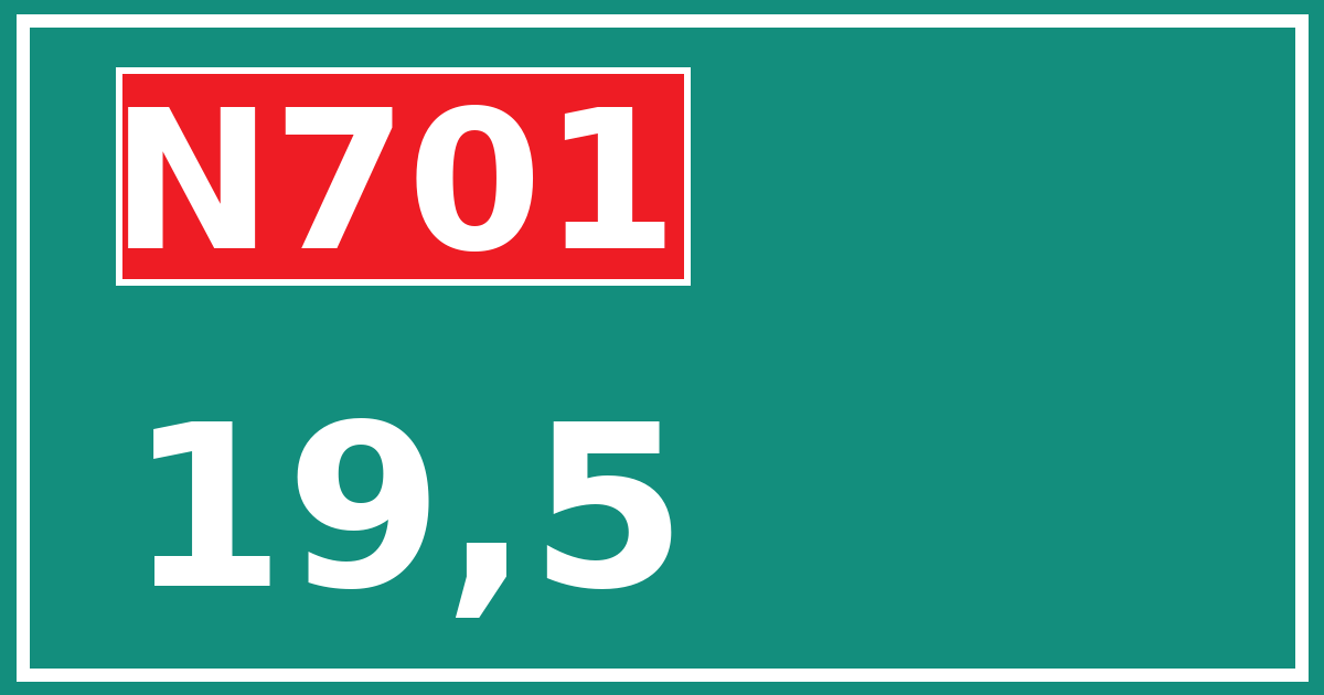 Hectometerbord N701 19,5
