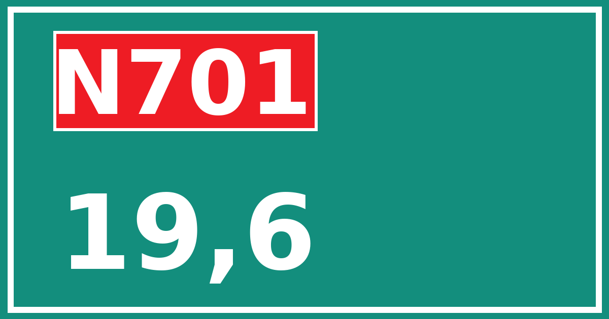 Hectometerbord N701 19,6