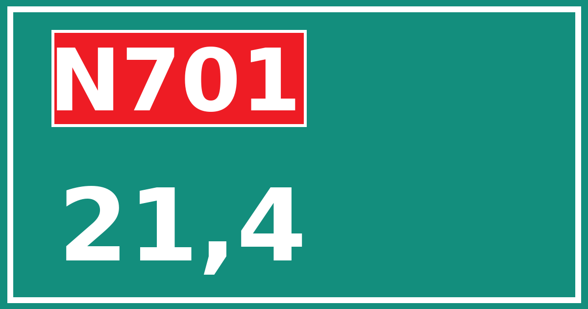 Hectometerbord N701 21,4