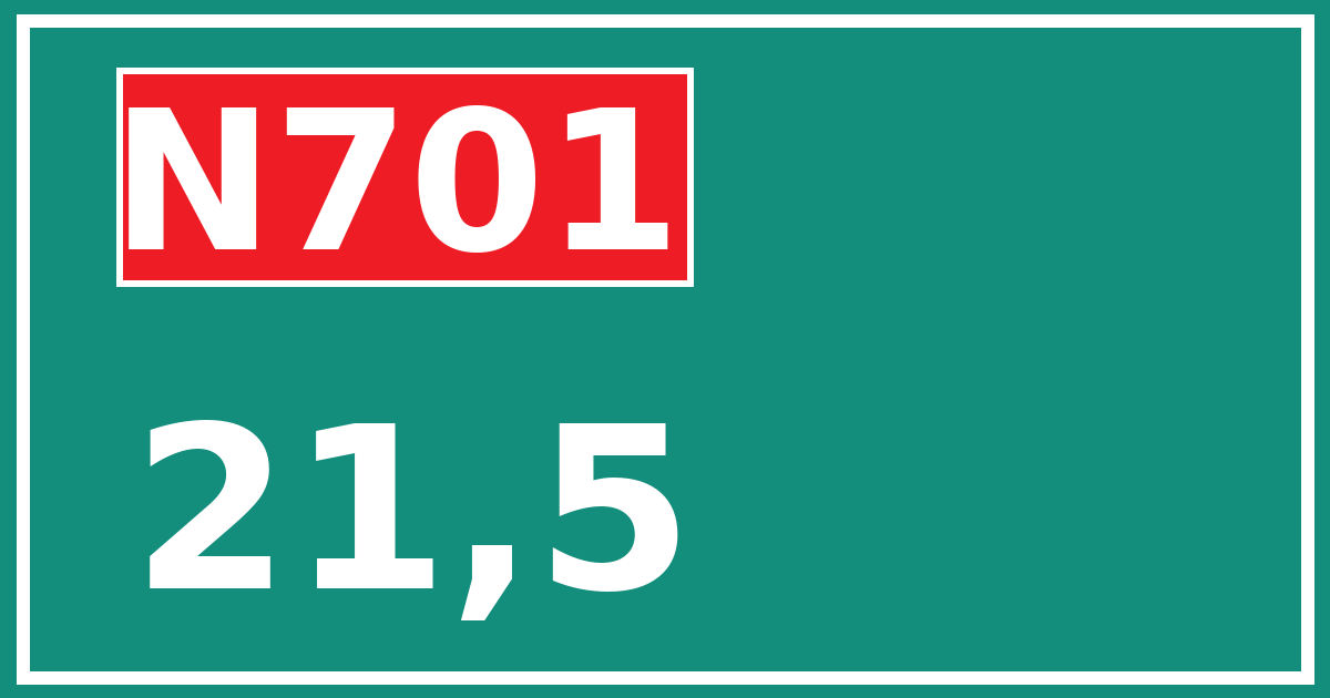 Hectometerbord N701 21,5