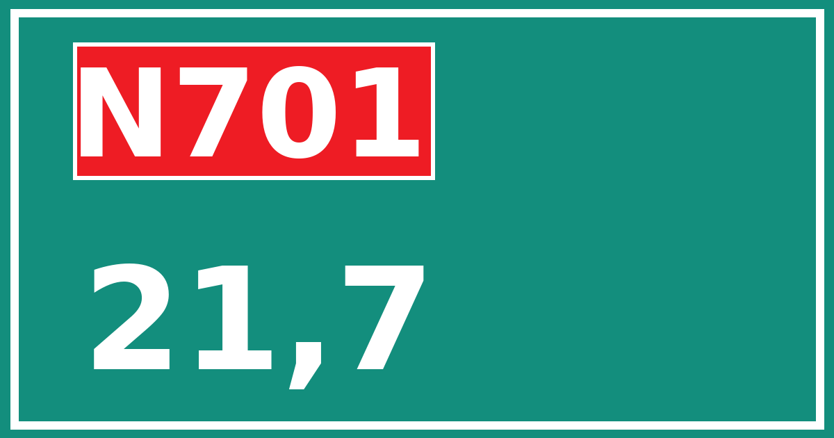 Hectometerbord N701 21,7