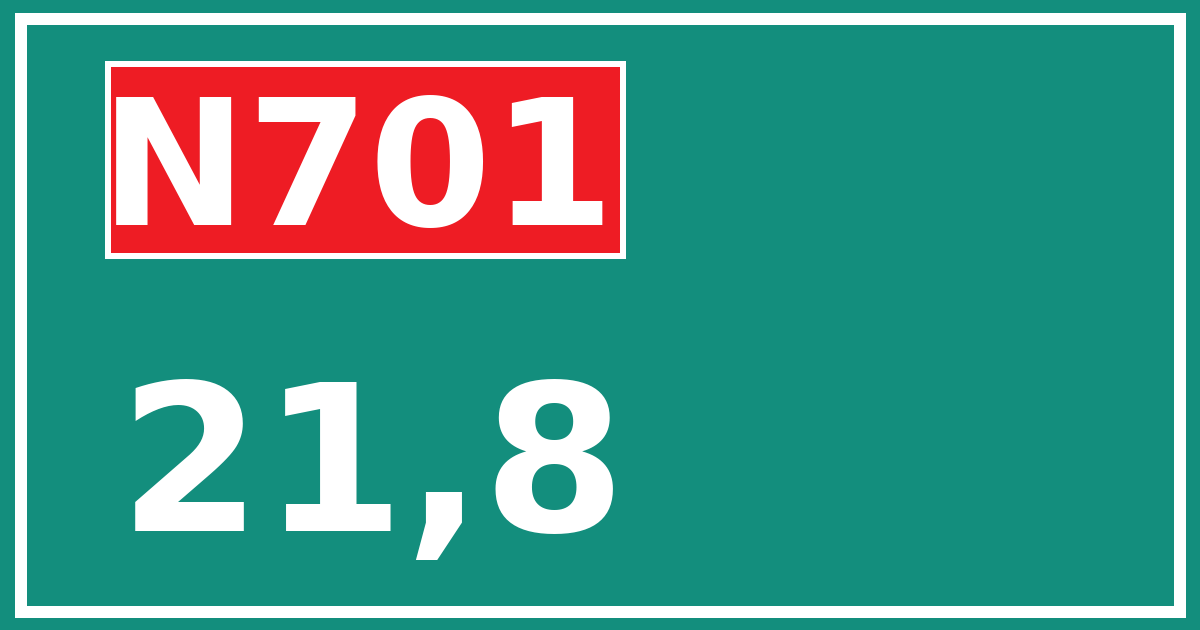 Hectometerbord N701 21,8