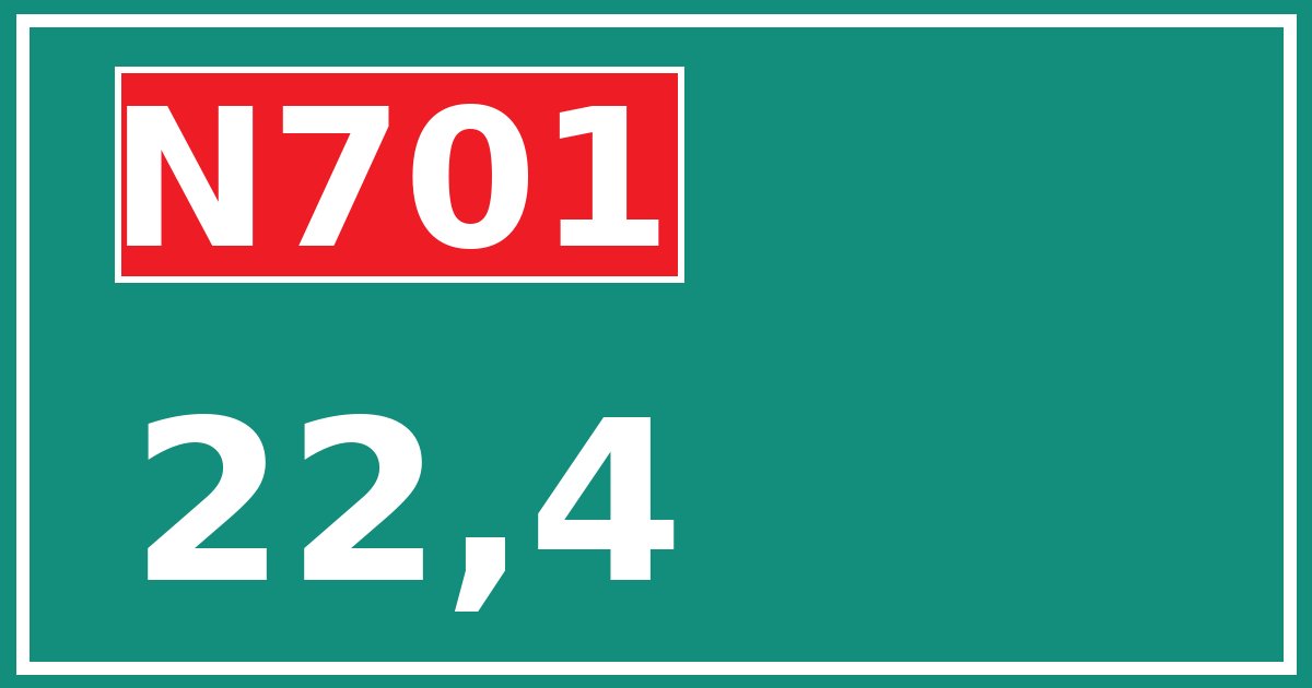 Hectometerbord N701 22,4