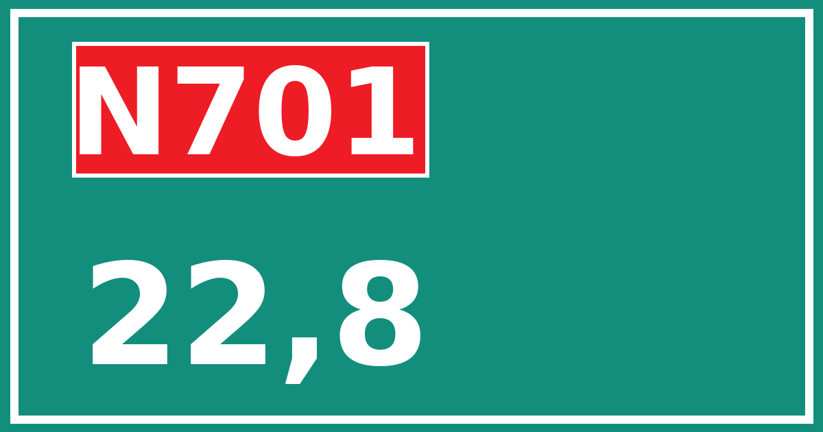 Hectometerbord N701 22,8