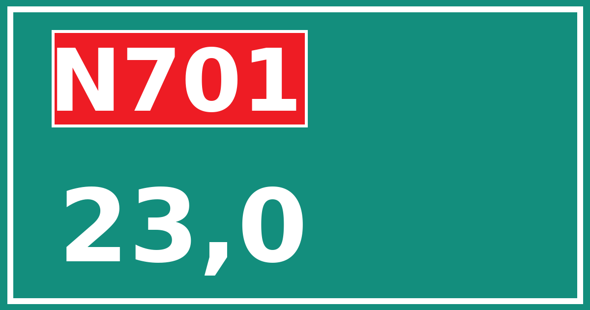 Hectometerbord N701 23,0