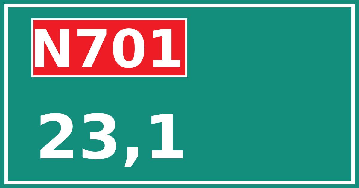 Hectometerbord N701 23,1