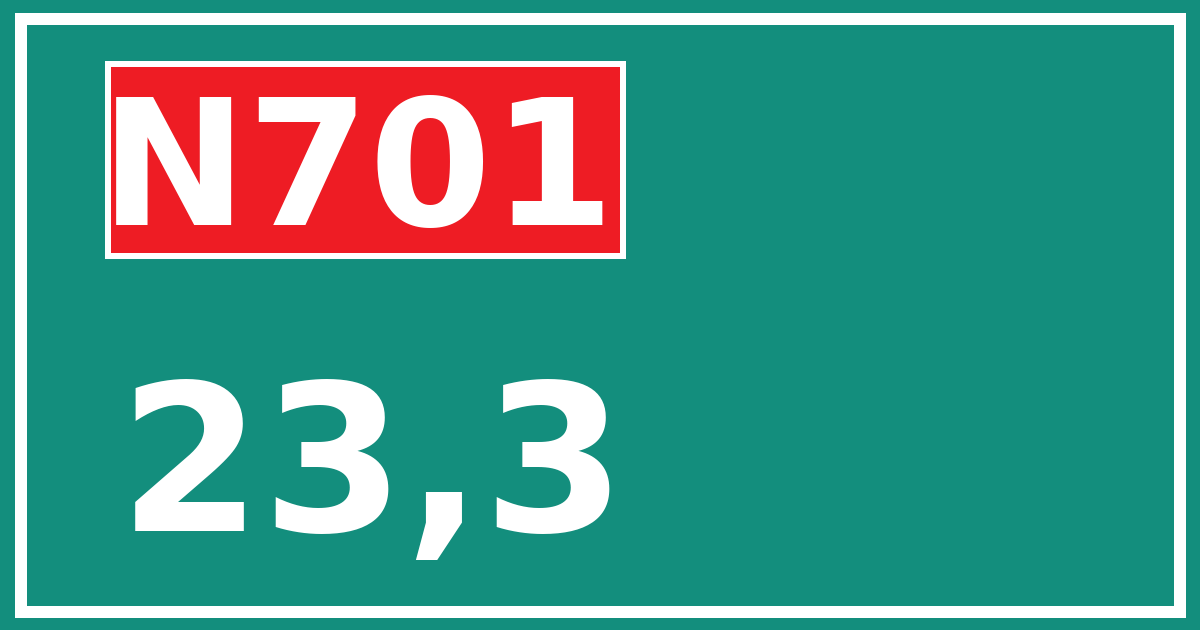 Hectometerbord N701 23,3
