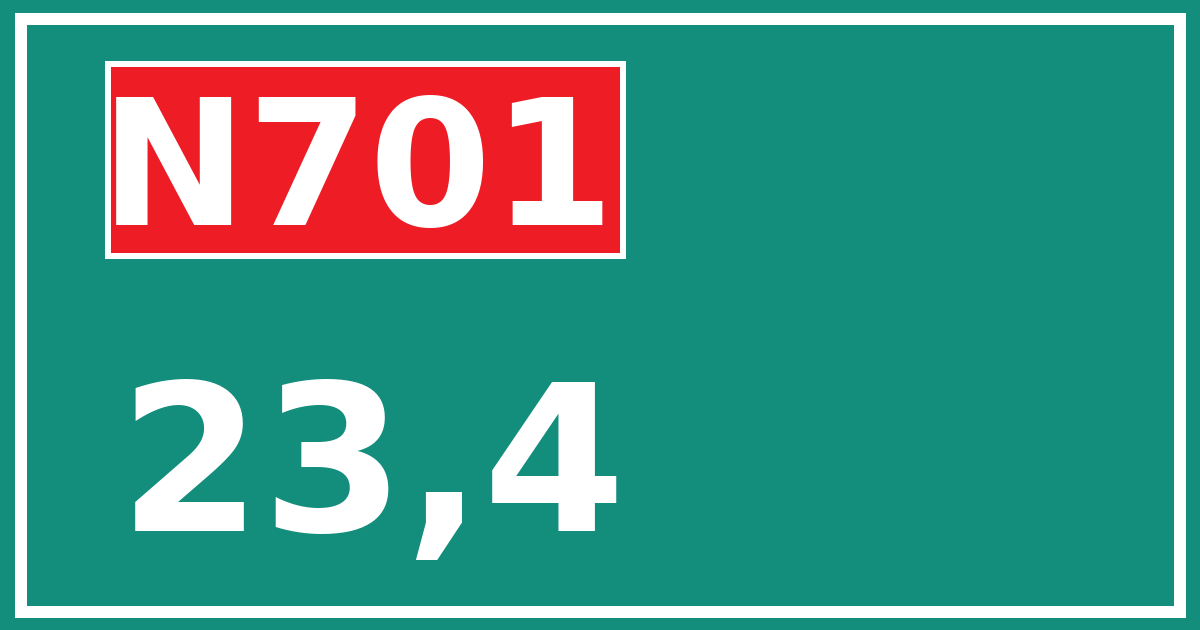 Hectometerbord N701 23,4