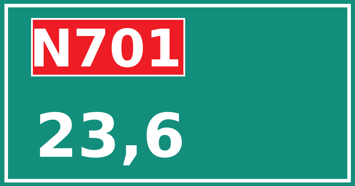 Hectometerbord N701 23,6