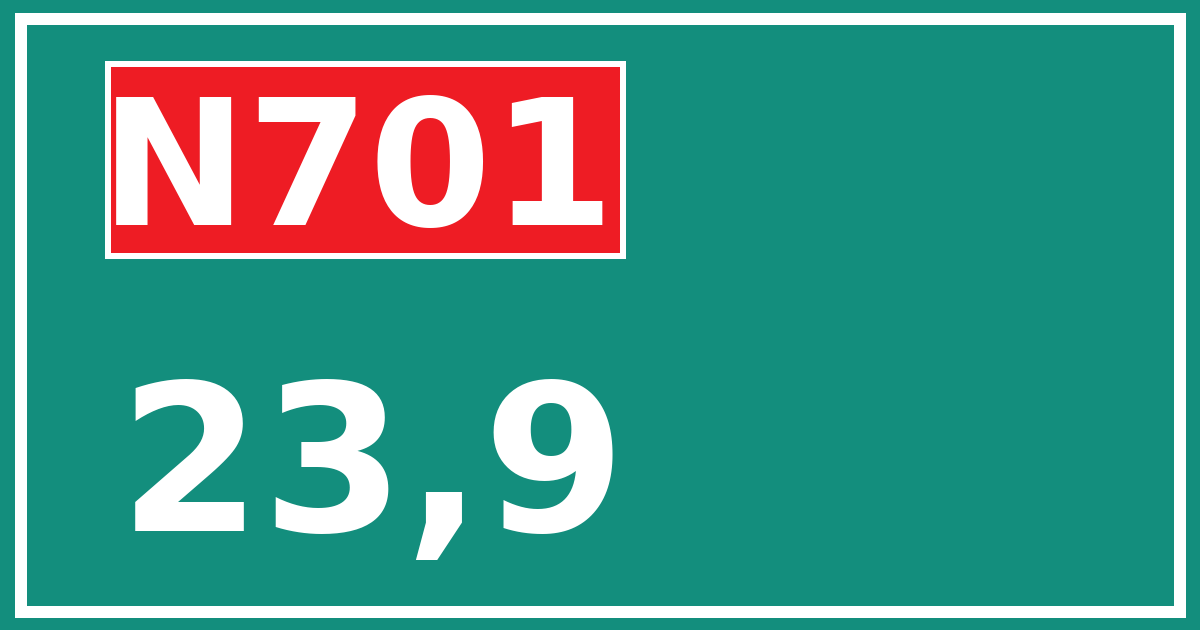 Hectometerbord N701 23,9