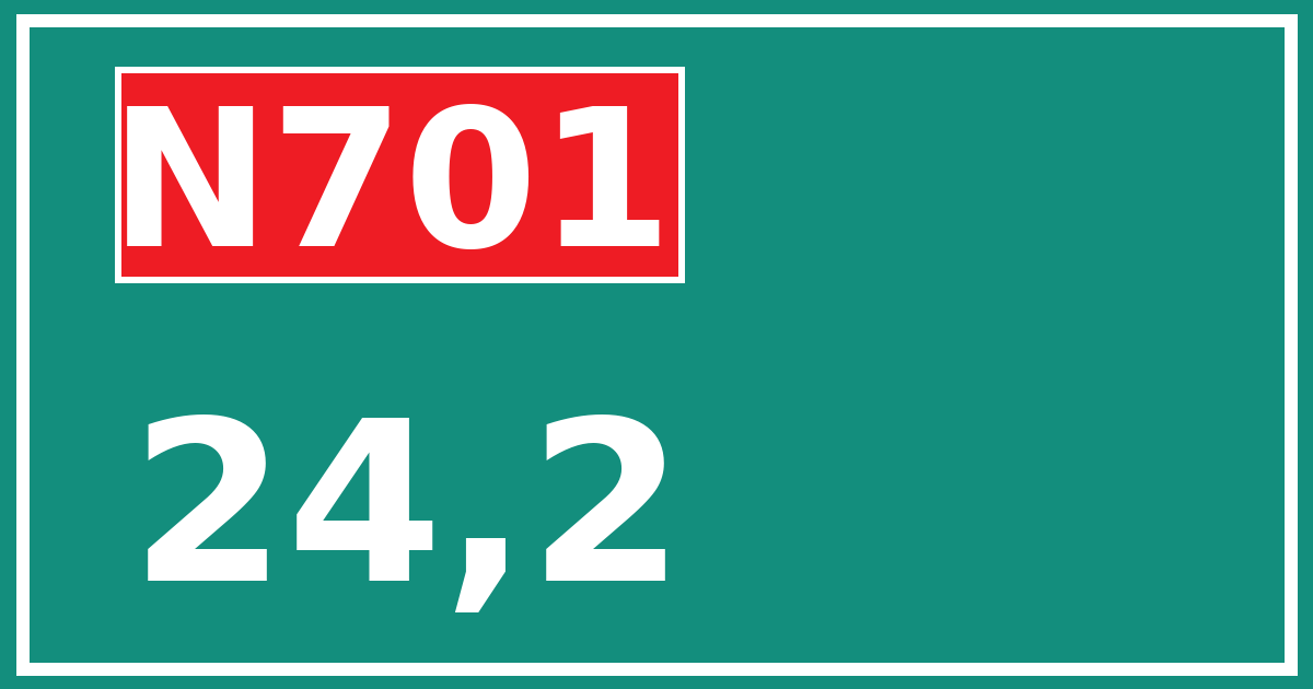 Hectometerbord N701 24,2