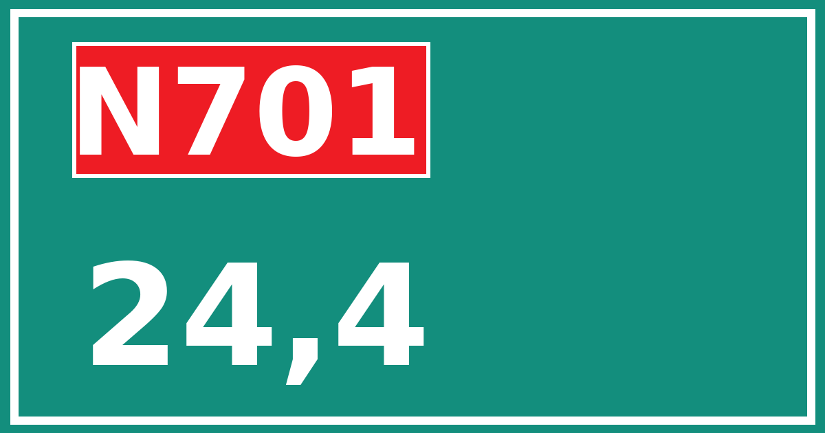 Hectometerbord N701 24,4