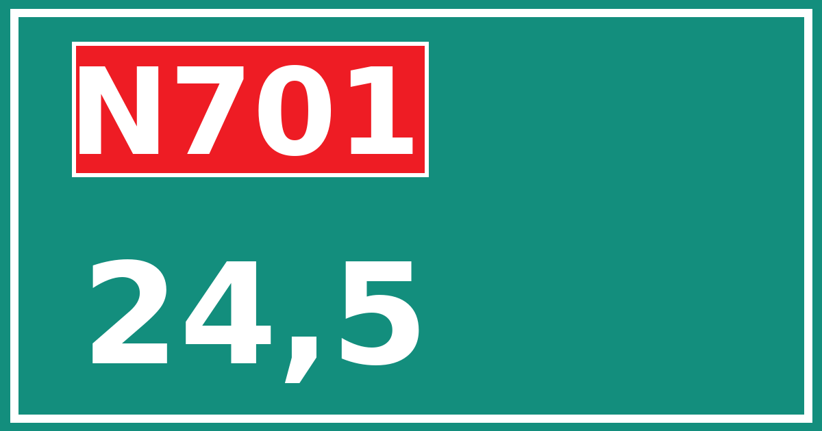 Hectometerbord N701 24,5