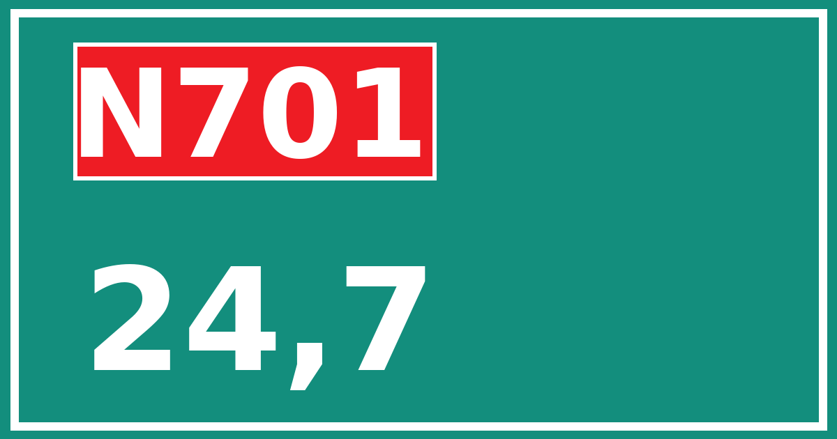 Hectometerbord N701 24,7