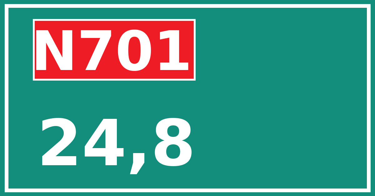 Hectometerbord N701 24,8