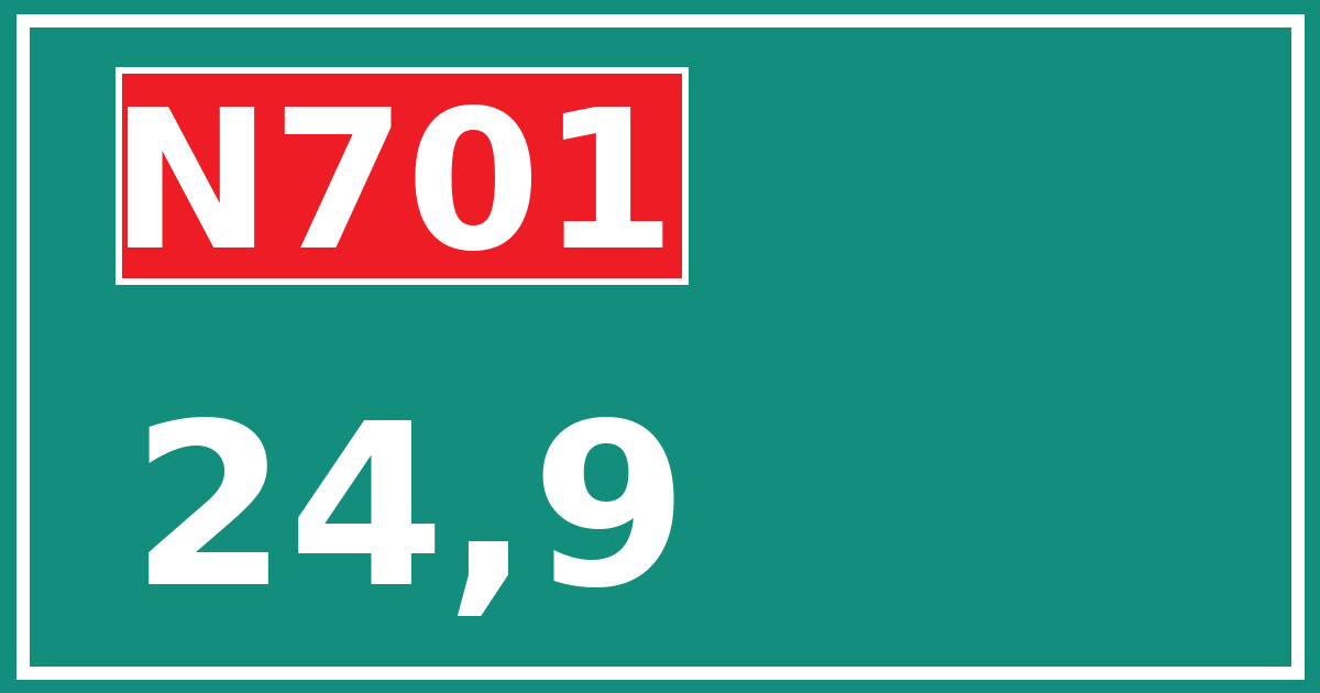 Hectometerbord N701 24,9