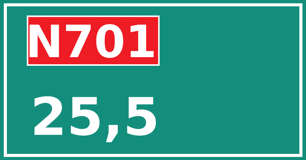 Hectometerbord N701 25,5