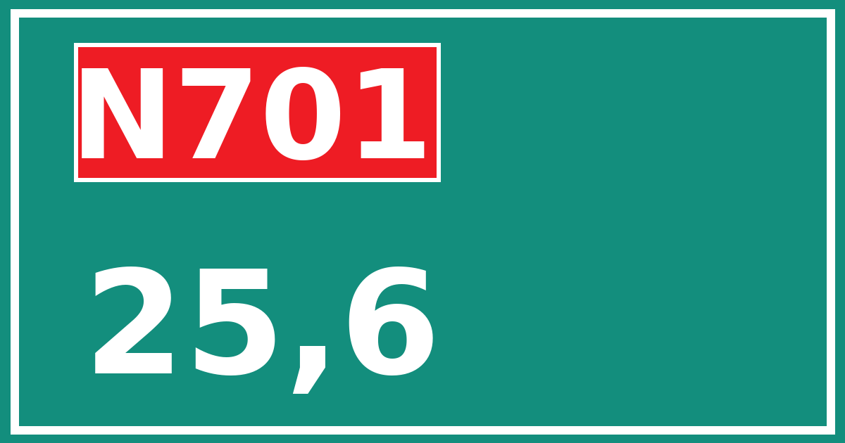 Hectometerbord N701 25,6
