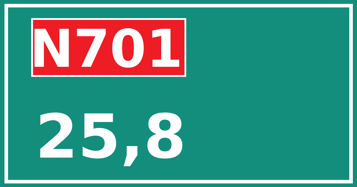 Hectometerbord N701 25,8