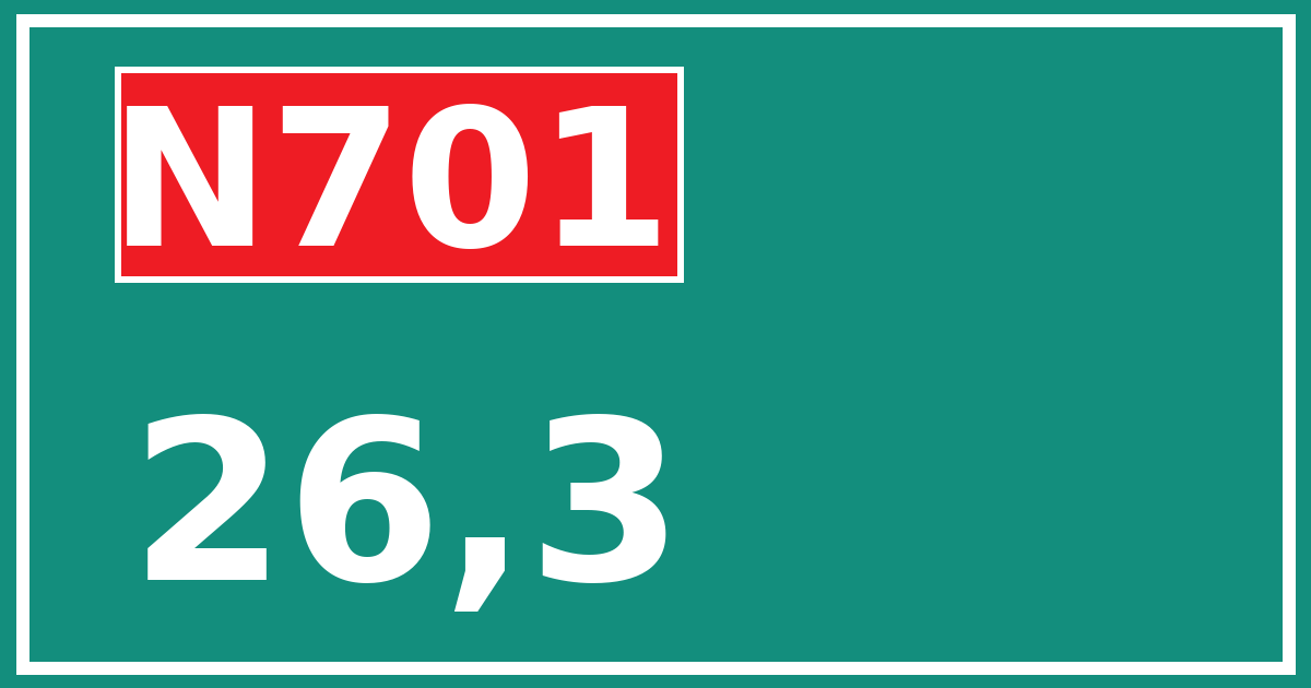 Hectometerbord N701 26,3