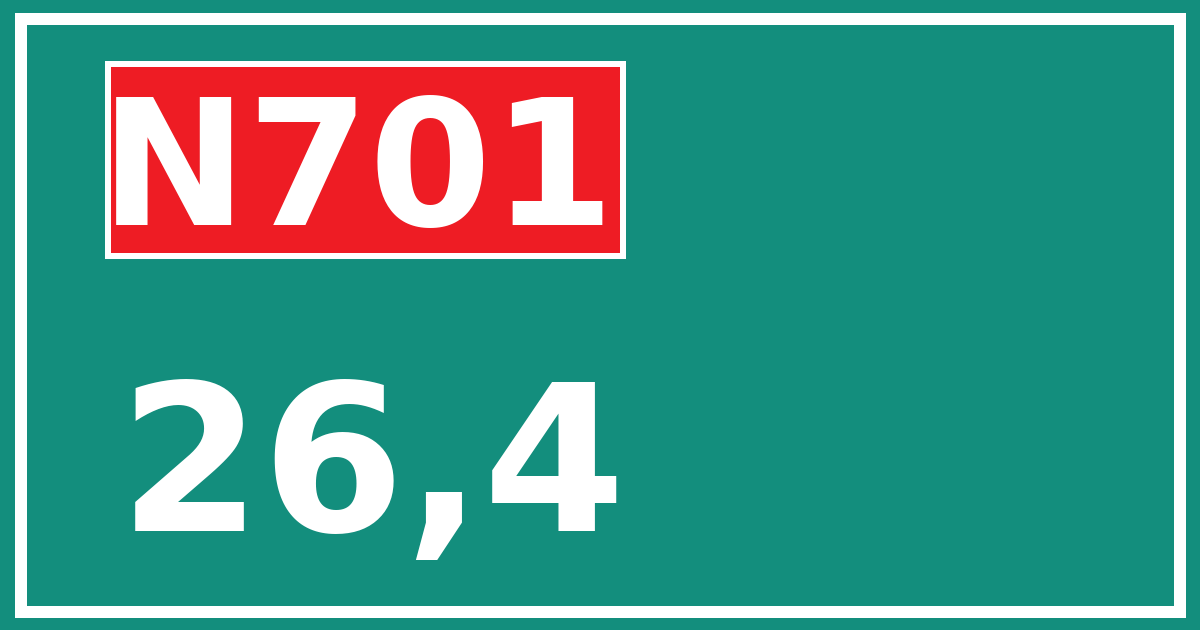 Hectometerbord N701 26,4