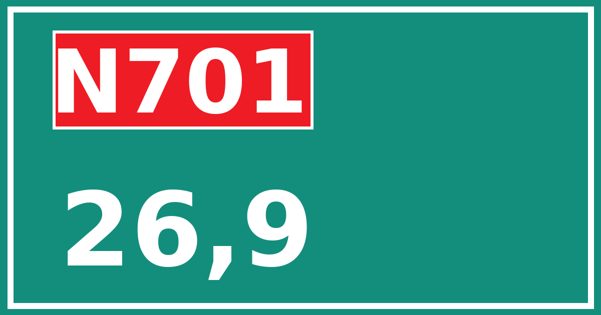 Hectometerbord N701 26,9