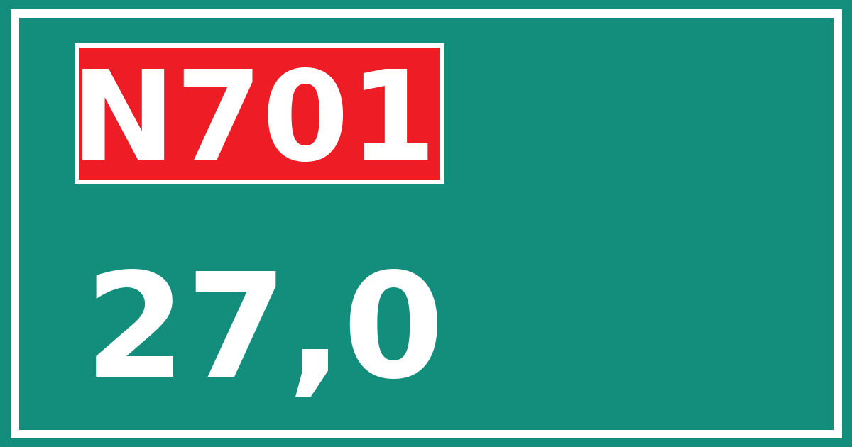 Hectometerbord N701 27,0