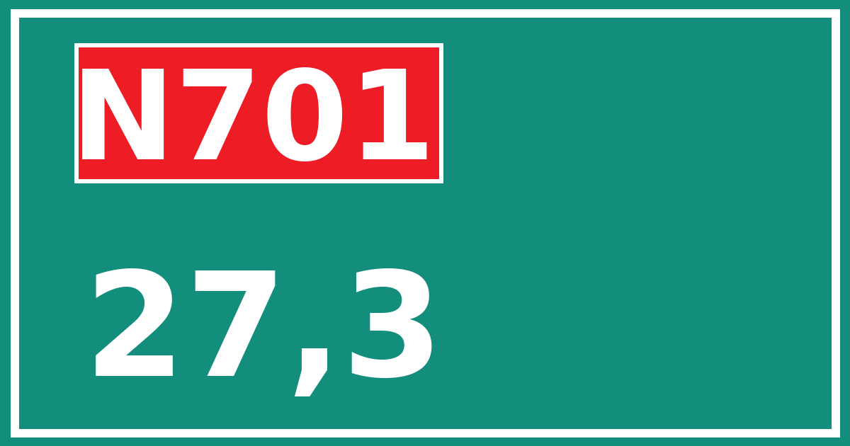Hectometerbord N701 27,3