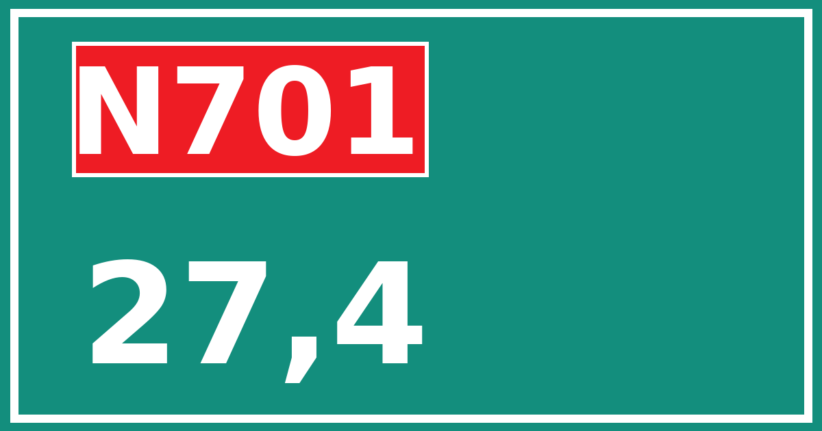 Hectometerbord N701 27,4