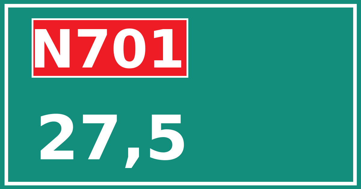 Hectometerbord N701 27,5
