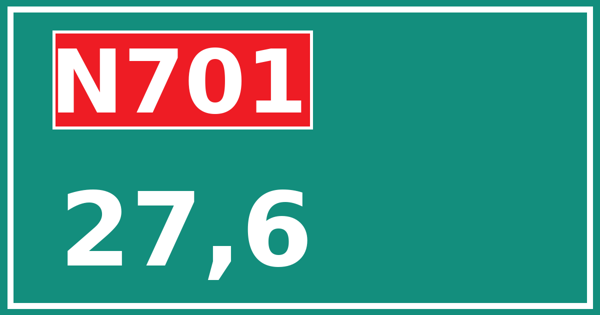 Hectometerbord N701 27,6