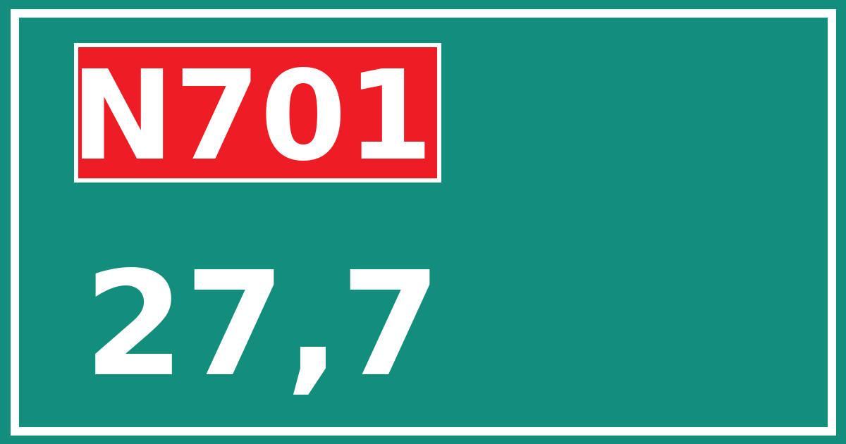 Hectometerbord N701 27,7