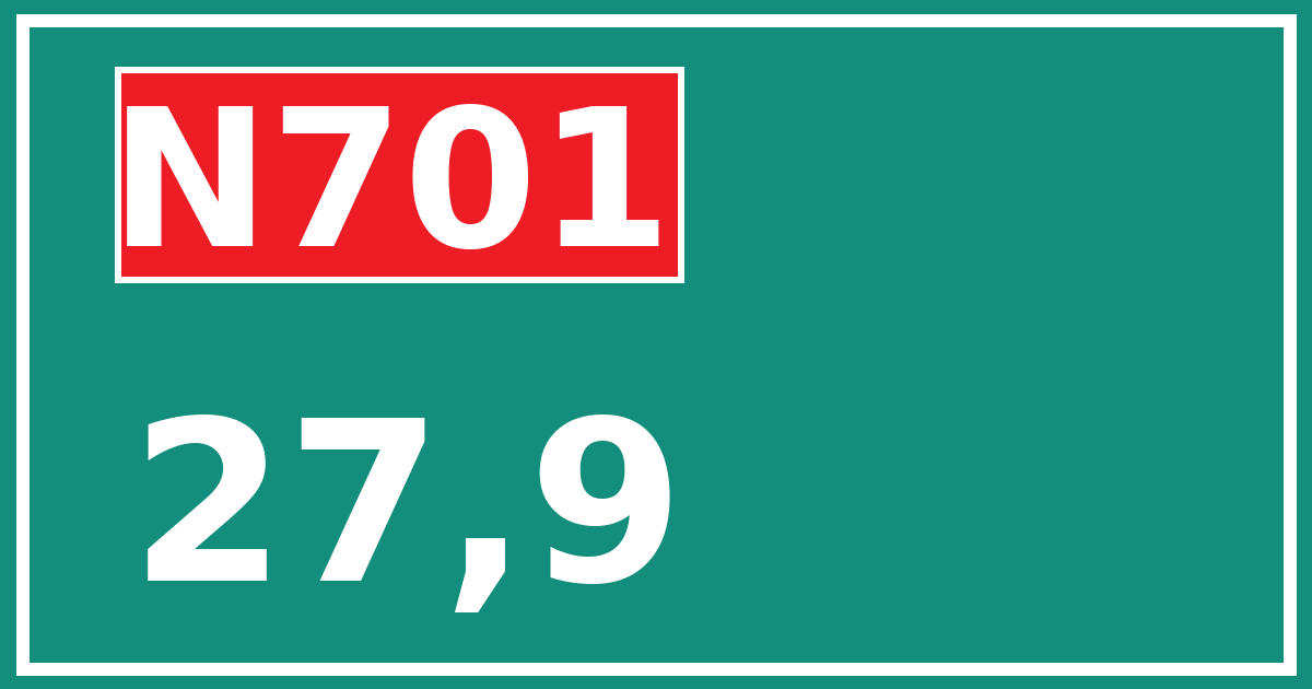 Hectometerbord N701 27,9