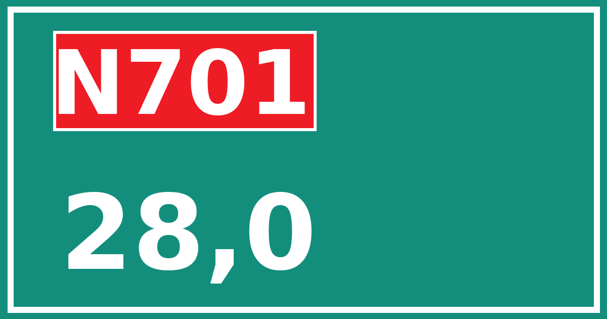 Hectometerbord N701 28,0