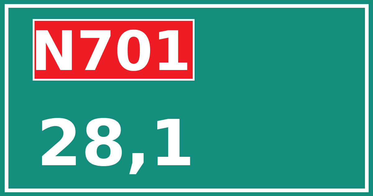 Hectometerbord N701 28,1