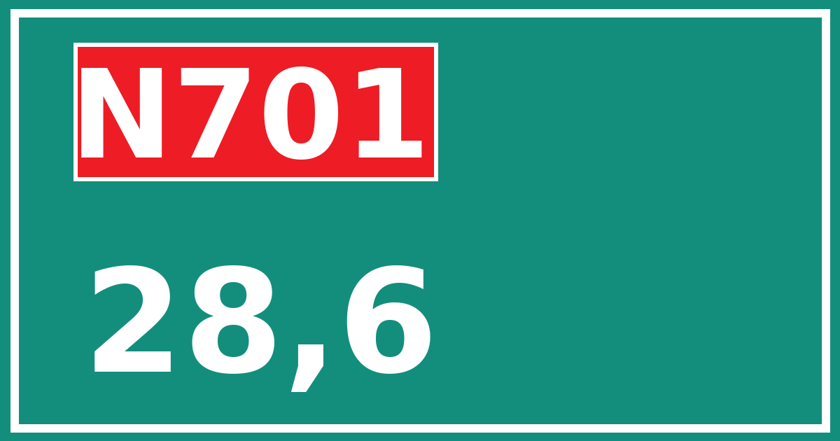 Hectometerbord N701 28,6