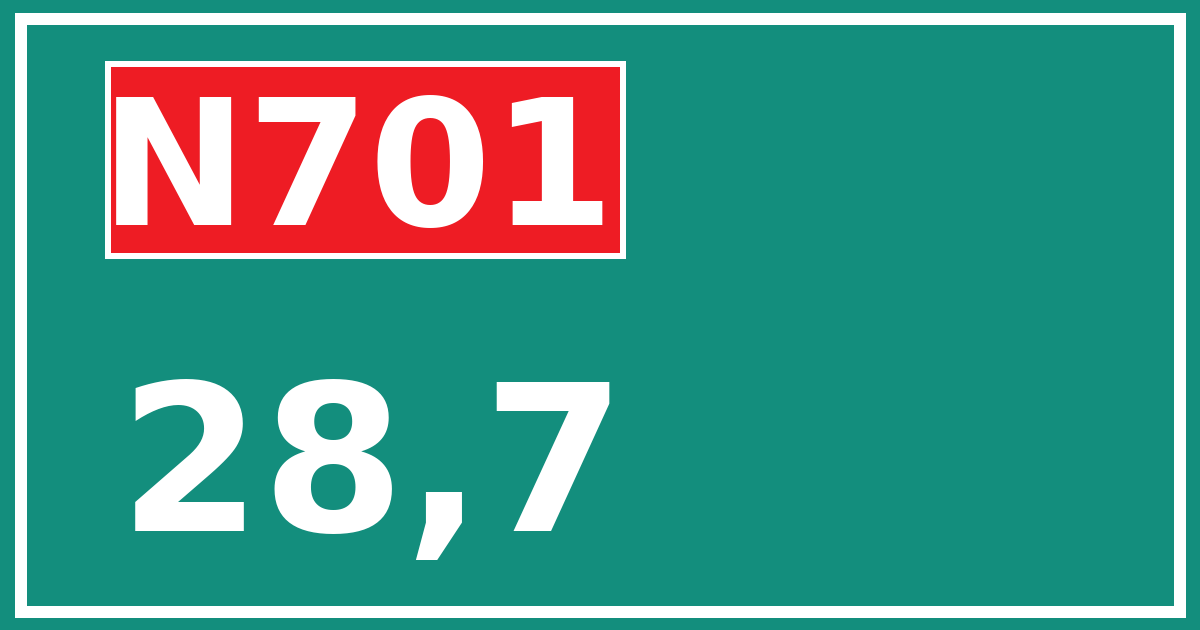 Hectometerbord N701 28,7