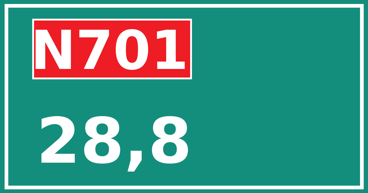 Hectometerbord N701 28,8