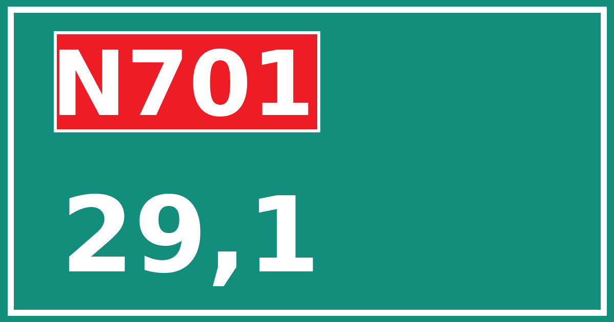 Hectometerbord N701 29,1