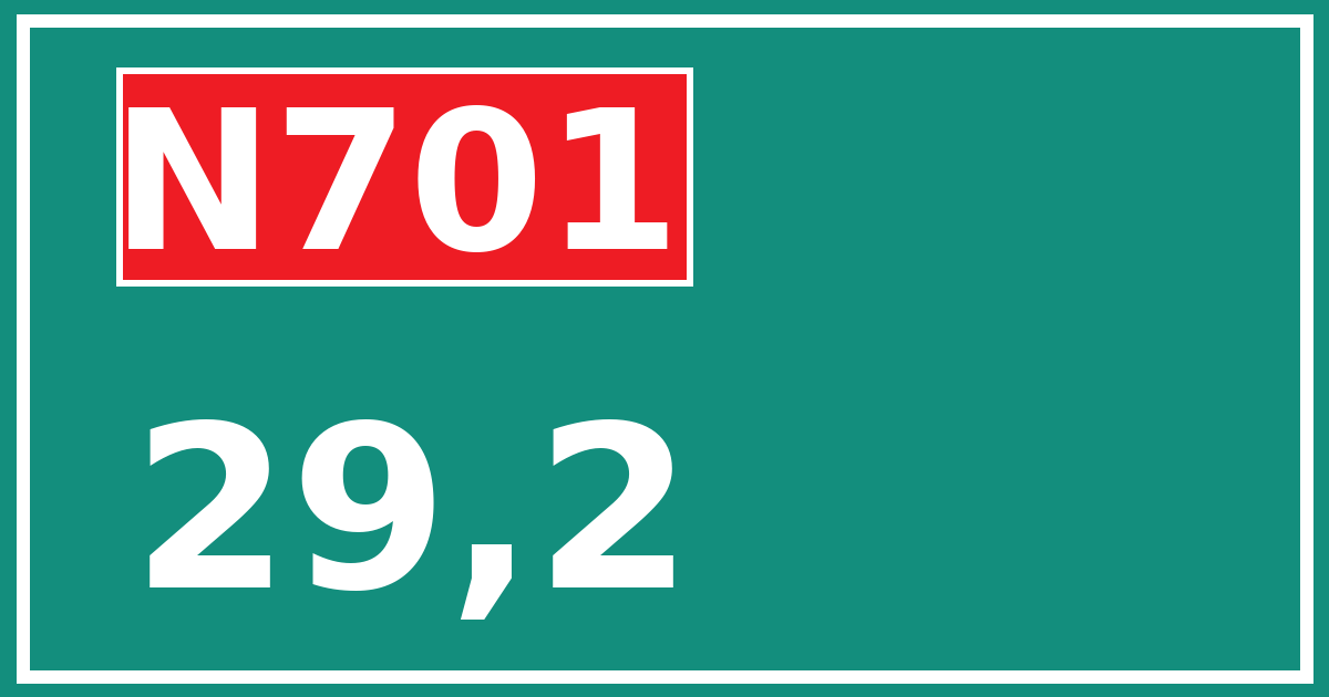 Hectometerbord N701 29,2