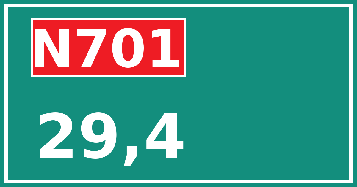 Hectometerbord N701 29,4